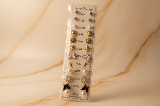 12-Month Stud Earrings Collection